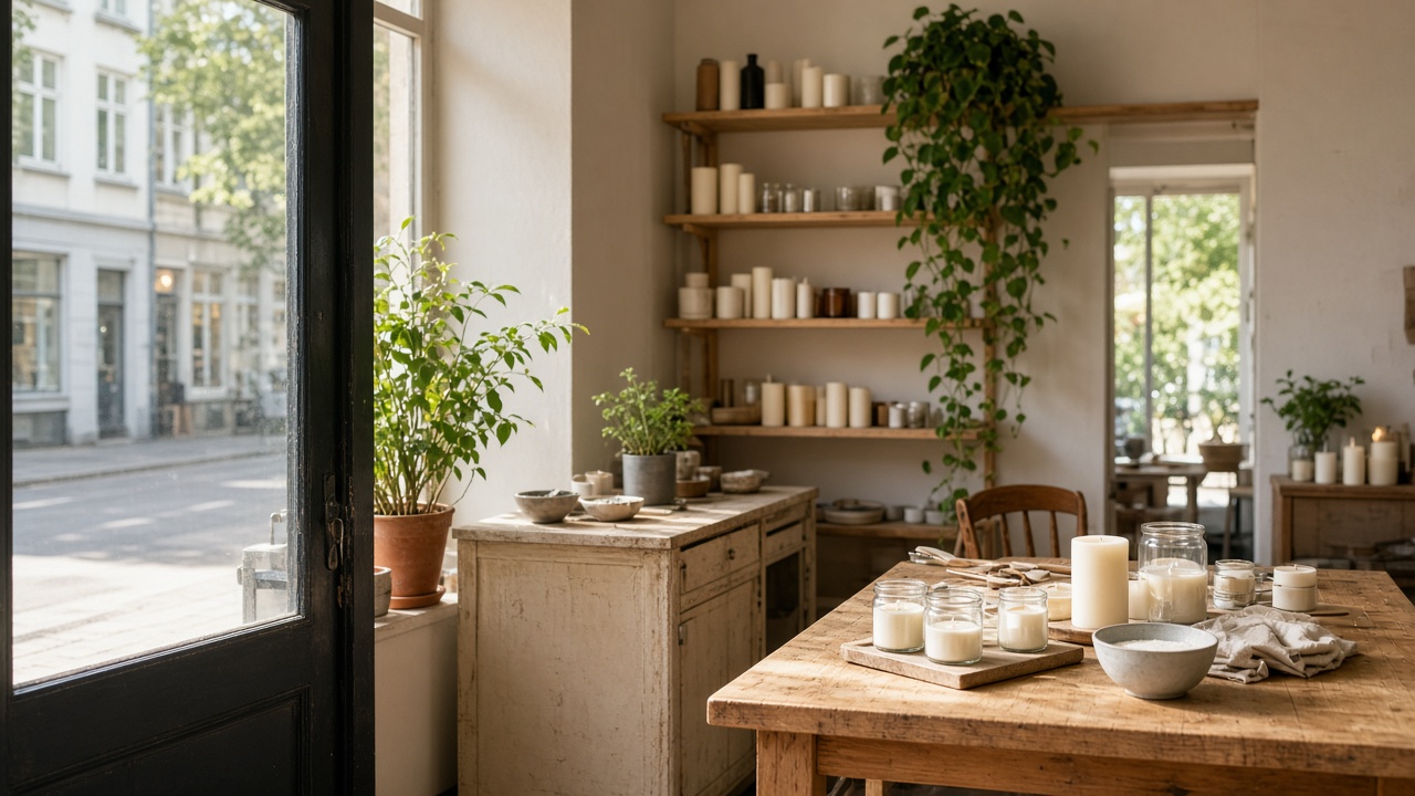Candle / craft workshop studio full-bleed at Coralgrove House